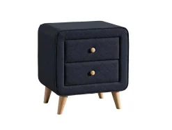 Mesa De Cabeceira Escandinava Elide - 2 Gavetas - Tecido Azul