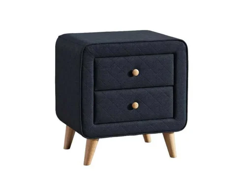Mesa De Cabeceira Escandinava Elide - 2 Gavetas - Tecido Azul