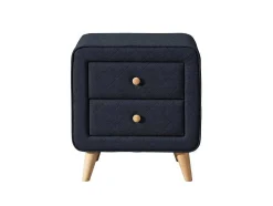 Mesa De Cabeceira Escandinava Elide - 2 Gavetas - Tecido Azul