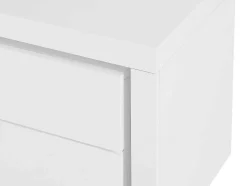 Mesa De Cabeceira Lado Direito Com 2 Gavetas, Com Leds, Lacado A Branco - Flarancia