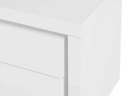 Mesa De Cabeceira Lado Direito Com 2 Gavetas, Com Leds, Lacado A Branco - Flarancia