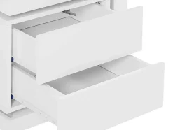 Mesa De Cabeceira Lado Direito Com 2 Gavetas, Com Leds, Lacado A Branco - Flarancia