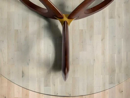 Mesa De Cafe Com Estrutura De Madeira Folheada A Nogueira 2053
