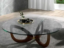 Mesa De Cafe Com Estrutura De Madeira Folheada A Nogueira 2053