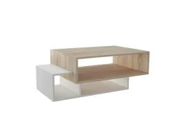 Mesa De Cafe Elisa, Branco, Sonoma, 100X60X35 Cm, Epikasa