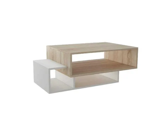 Mesa De Cafe Elisa, Branco, Sonoma, 100X60X35 Cm, Epikasa
