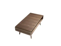 Mesa De Cafe Em Madeira Folheada De Nogueira Com Porta-Revistas Central. 2021