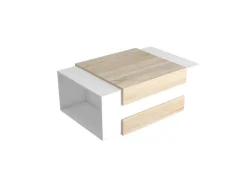Mesa De Cafe Simon, Branco, Sonoma, 100X60X35 Cm, Epikasa