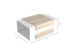 Mesa De Cafe Simon, Branco, Sonoma, 100X60X35 Cm, Epikasa
