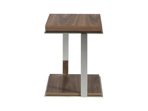 Mesa De Canto Com Tampos De Madeira Folheada A Nogueira 2038