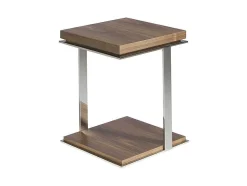 Mesa De Canto Com Tampos De Madeira Folheada A Nogueira 2038