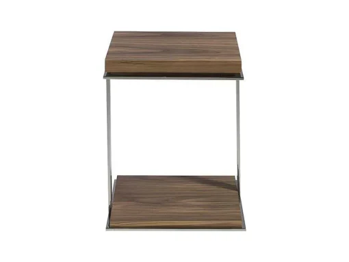 Mesa De Canto Com Tampos De Madeira Folheada A Nogueira 2038