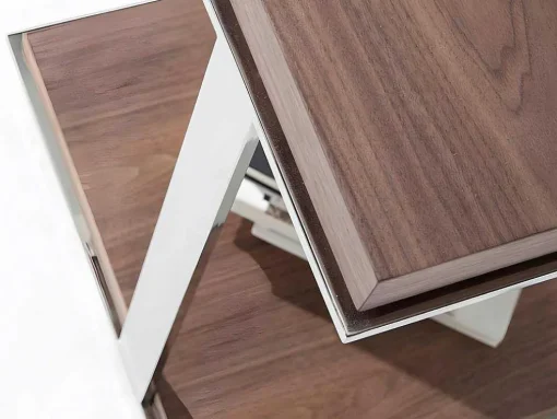 Mesa De Canto Com Tampos De Madeira Folheada A Nogueira 2038