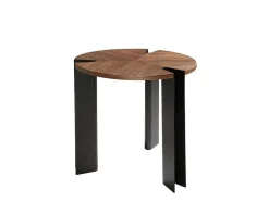 Mesa De Canto Em Nogueira E Aco Preto 2117