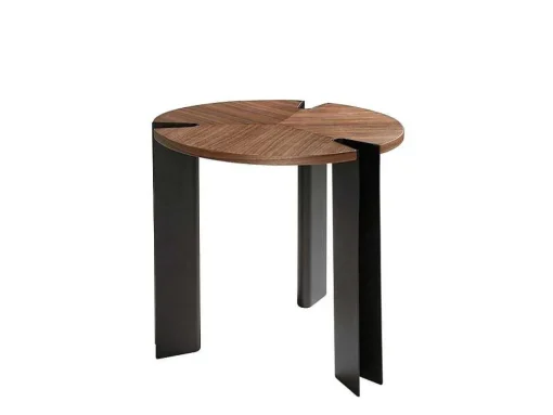 Mesa De Canto Em Nogueira E Aco Preto 2117
