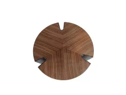Mesa De Canto Em Nogueira E Aco Preto 2117
