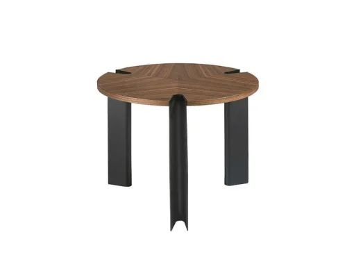 Mesa De Canto Em Nogueira E Aco Preto 2117