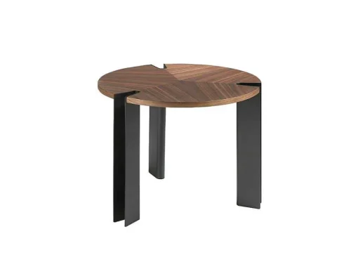 Mesa De Canto Em Nogueira E Aco Preto 2117