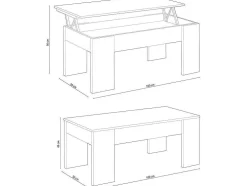 Mesa De Centro Elevatoria Elise Branca Com Cambria, Sua Combinacao De Funcionalidade E Design Ideal Para Sua Casa
