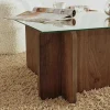 Mesa De Centro Em Vidro Temperado Natural E Transparente - Azra