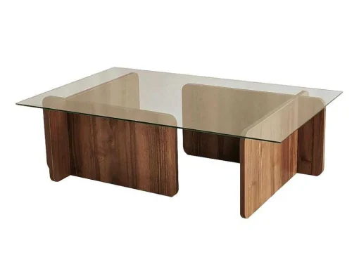 Mesa De Centro Em Vidro Temperado Natural E Transparente - Azra