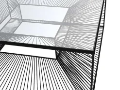 Mesa De Centro Vidro E Metal Em Arame Preto - Clarence
