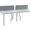 Mesa De Escritório 4 Péssoas Branco C120 Cm, Com Separador - Downtown