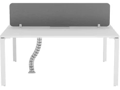 Mesa De Escritório 2 Péssoas Branco C160 Cm, Com Separador - Downtown