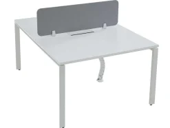 Mesa De Escritório 2 Péssoas Branco C120 Cm, Com Separador - Downtown