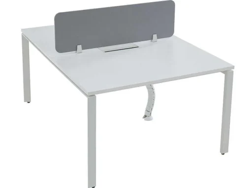 Mesa De Escritório 2 Péssoas Branco C120 Cm, Com Separador - Downtown