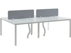 Mesa De Escritório 4 Péssoas Branco C120 Cm, Com Separador - Downtown