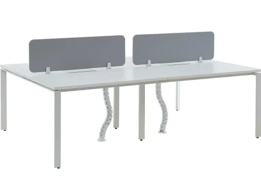 Mesa De Escritório 4 Péssoas Branco C120 Cm, Com Separador - Downtown