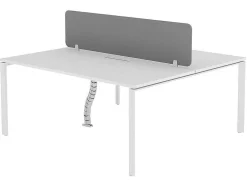 Mesa De Escritório 2 Péssoas Branco C160 Cm, Com Separador - Downtown