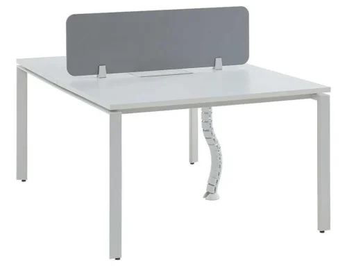 Mesa De Escritório 2 Péssoas Branco C120 Cm, Com Separador - Downtown