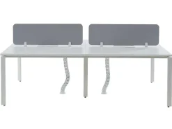 Mesa De Escritório 4 Péssoas Branco C120 Cm, Com Separador - Downtown