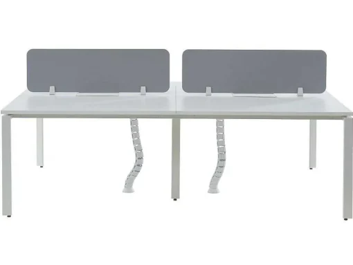 Mesa De Escritório 4 Péssoas Branco C120 Cm, Com Separador - Downtown