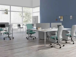Mesa De Escritório 4 Péssoas Branco C120 Cm, Com Separador - Downtown