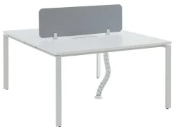Mesa De Escritório 2 Péssoas Branco C140 Cm, Com Separador - Downtown