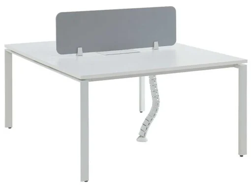Mesa De Escritório 2 Péssoas Branco C140 Cm, Com Separador - Downtown