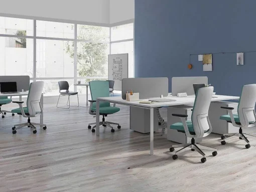 Mesa De Escritório 4 Péssoas Branco C120 Cm, Com Separador - Downtown