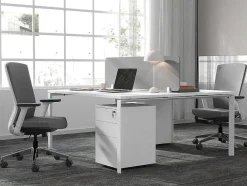 Mesa De Escritório 2 Péssoas Branco C140 Cm, Com Separador - Downtown