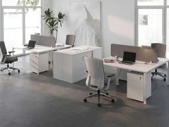 Mesa De Escritório 2 Péssoas Branco C160 Cm, Com Separador - Downtown