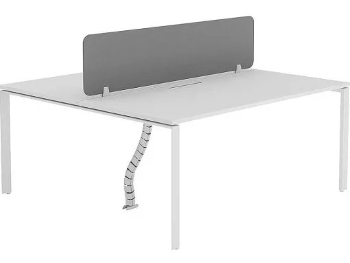 Mesa De Escritório 2 Péssoas Branco C160 Cm, Com Separador - Downtown