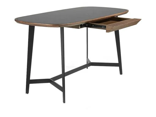 Mesa De Escritório Com Tampo De Madeira Folheada A Nogueira 3137
