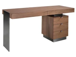 Mesa De Escritório Em Nogueira E Aco 3237
