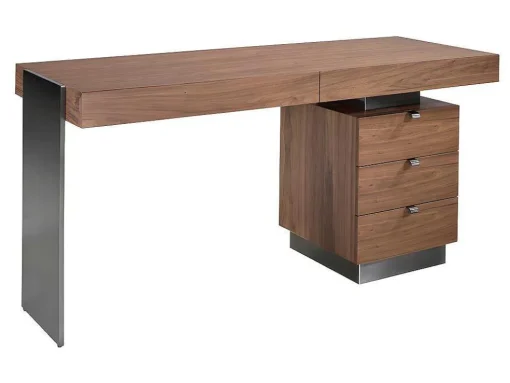 Mesa De Escritório Em Nogueira E Aco 3237