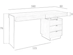 Mesa De Escritório Em Nogueira E Aco 3237