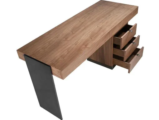 Mesa De Escritório Em Nogueira E Aco 3237