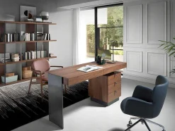 Mesa De Escritório Em Nogueira E Aco 3237