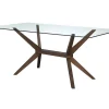 Mesa De Jantar De 6 Lugares Em Vidro Temperado E Faia - Belinda